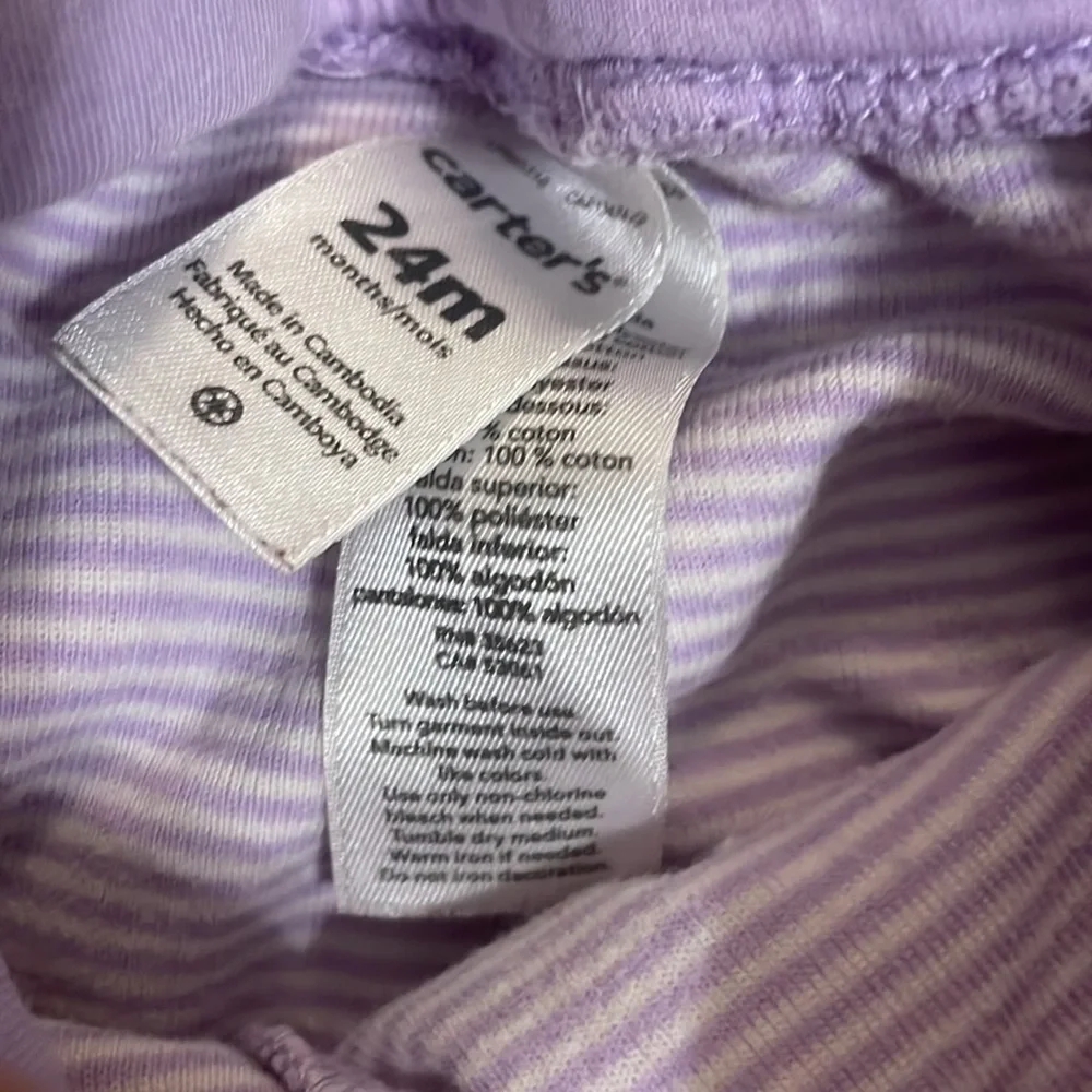 Carter’s tutu pants baby girl size 24M navy blue stars purple stripes bundle 2